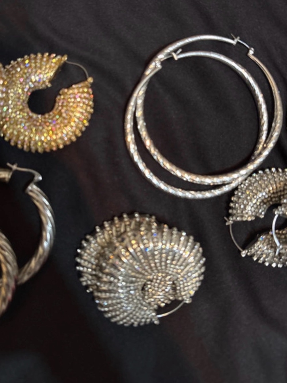 Jewelry bundle Silver Crystal Hoop Earrings - Women Jewelry